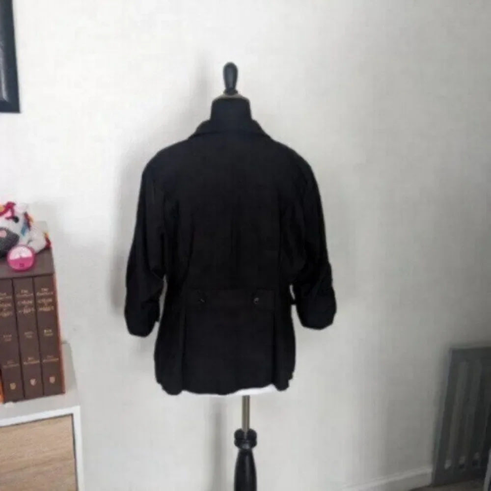 Torrid Casual Rouched Sleeve Black Jacket Size 2